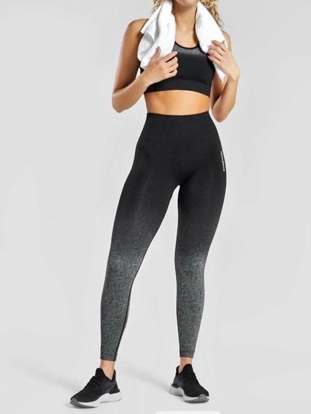 Gymshark Adapt Ombre Seamless Leggings Black & Gray